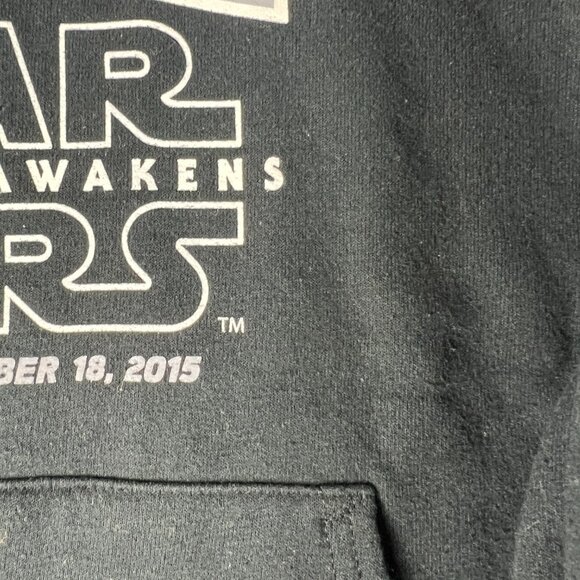 2015 Star Wars The Force Awakens Sweatshirt Adult Large Black Faded Hoodie Movie - Picture 5 of 15